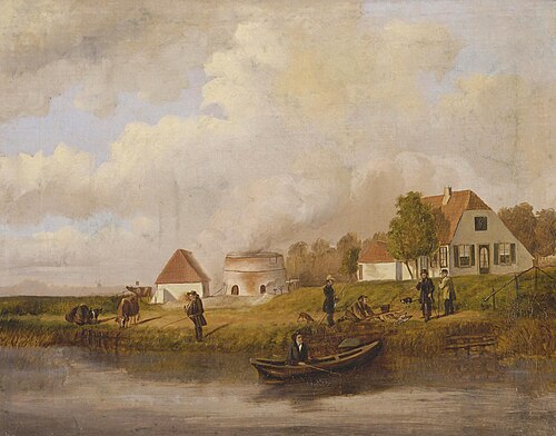 Kalkovens aan de Eem bij Netelenburg, 1850, 