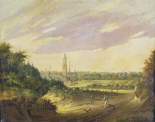 Gezicht op Amersfoort vanaf de Berg in het zuidwesten, 1850, 
