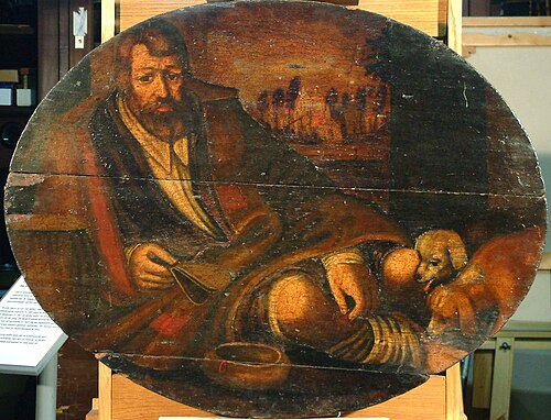 Lazarus voor de poort van de rijke man, 1750, 