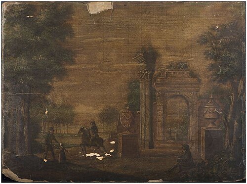Landschap met klassieke poort met zuilen, 1749, 