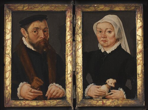 Portret van een man en van zijn echtgenote (tweeluik), 1542, 