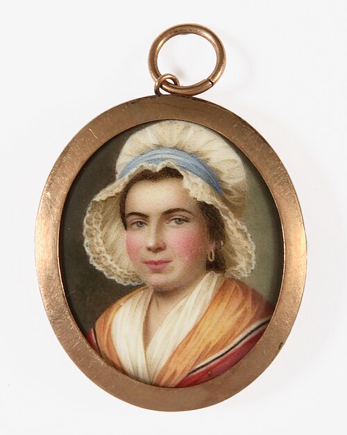 Portretbuste van een jonge vrouw met muts, 1800, 