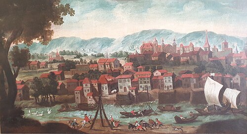 Vue de Roanne vers 1700, 1695, 
