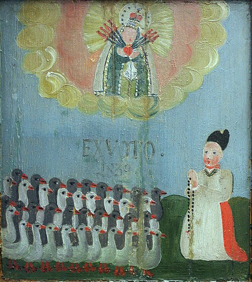 Mother of God protecting geese, 1839, 