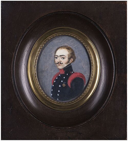 Portret van onbekende man in militair uniform, 1829, 