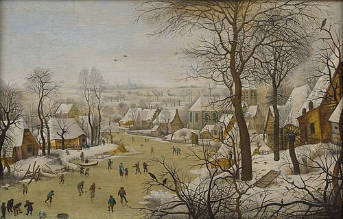 Winterlandschap met vogelval, 1631, 