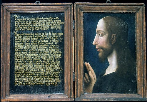 Diptiek: lerarende Christus; Lentulus brief, 1450, 