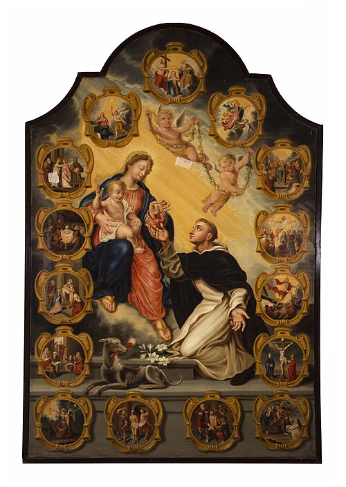 H. Dominicus ontvangt de rozenkrans van Maria, 1750, 