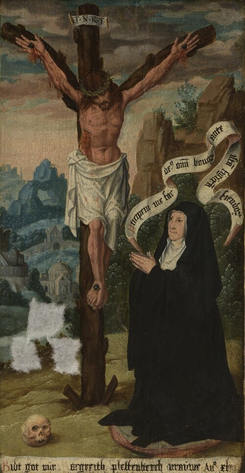 The crucifixion with Margaretha van Plettenberg, 1540, 