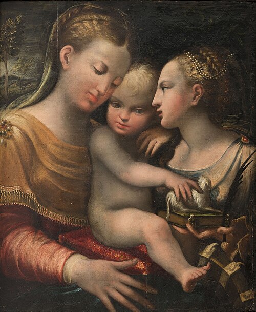 Madonna met kind en de H. Catharina (?), 1550, 