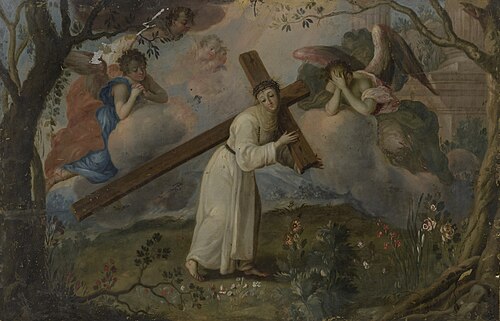 Female saint? with cross and crown of thorns, 1687, 