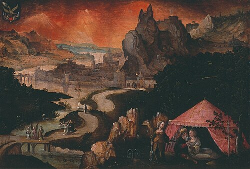 Landschap met Lot en zijn dochters, 1530, 