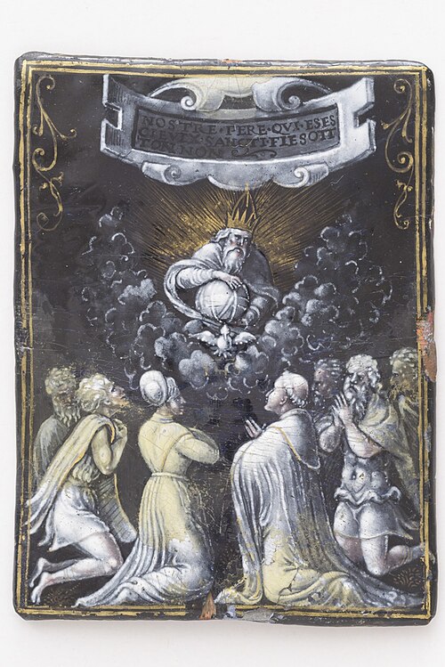 Trinitas met zeven biddende personen, 1550, 