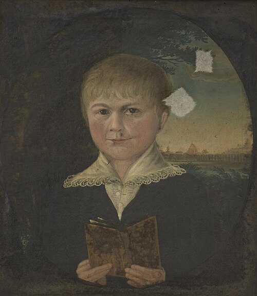 Portret van een jongen in landschap, 1750, 