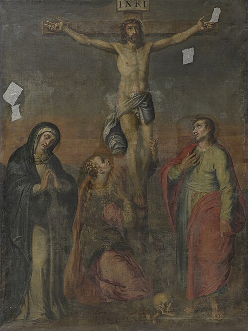 De twee Maria's en Johannes bij het kruis, 1750, 