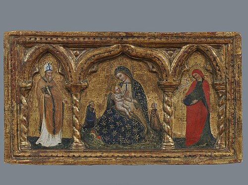 Madonna with saints and two donors, 1375, 