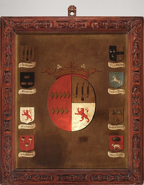 Wapen van mevrouw van der Does-de Grande., 1712, 