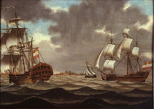 Het retourschip Popkensburg van de Kamer Middelburg van de VOC, 1775, 