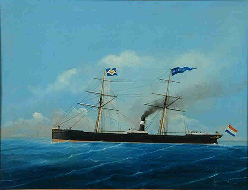 Het ss. Berenice van de Koninklijke Nederlandsche Stoomboot Maatschappij, 1860, 
