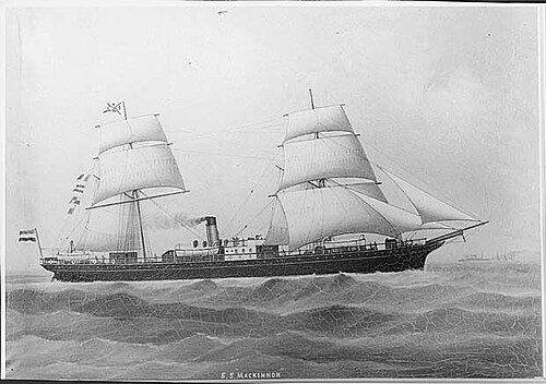 Het ss. Mackinnon van de Nederlandsch-Indische Stoomvaart-Maatschappij, 1875, 