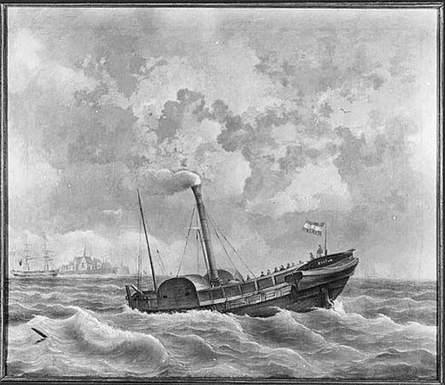 Het raderstoomschip Boston onder Nederlandse vlag, 1830, 