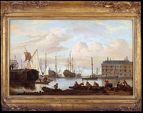 Het 's Lands Zeemagazijn en omgeving te Amsterdam, gezien vanaf de Buitenkant, 1720, 