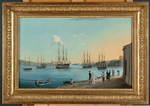 Nederlands eskader in de haven van Port Mahon, 1849, 