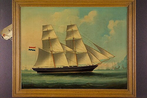 Het brikschip Wilhelmina en Eliza van rederij P. van Rooyen, 1850, 