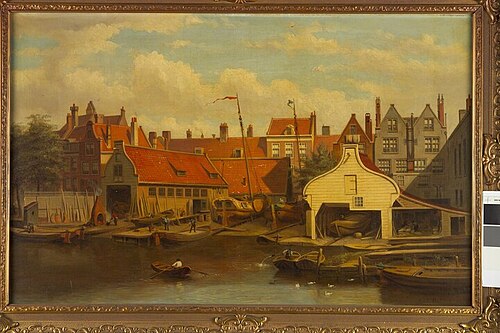 De werf Het Jagt aan de Lijnbaansgracht te Amsterdam, 1875, 