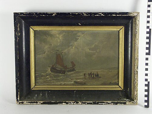 Zee met visserschepen., 1887, 