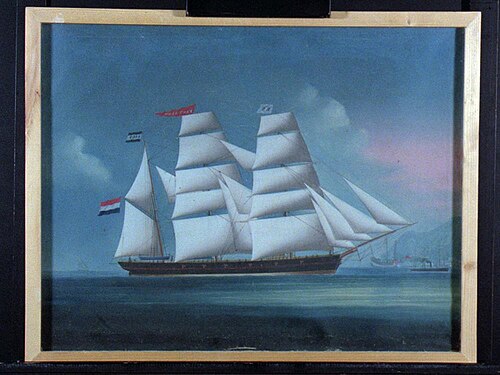 Het barkschip 'Pantalon' van de firma Serruys te Rotterdam, 1857, 