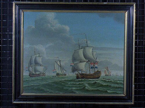 Zeegezicht met diverse schepen, 1749, 
