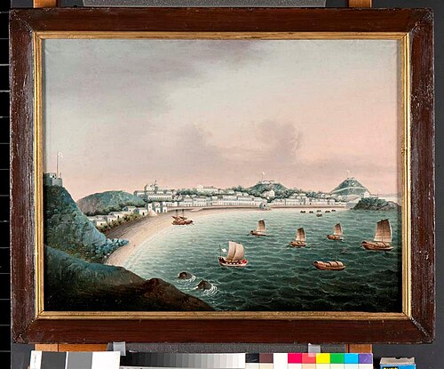Gezicht op de Praya Grande, Macao, 1847, 