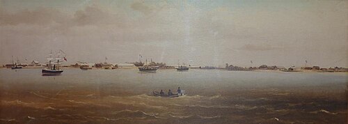 De factorij van de Nieuwe Afrikaansche Handelsvennootschap te Banana Point / Punt aan de monding van, 1850, 