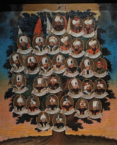 Arbre généalogique des trente premiers sultans ottomans, 1819, 
