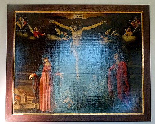 Le Christ en croix avec la Vierge, saint Jean et un donateur, 1650, 