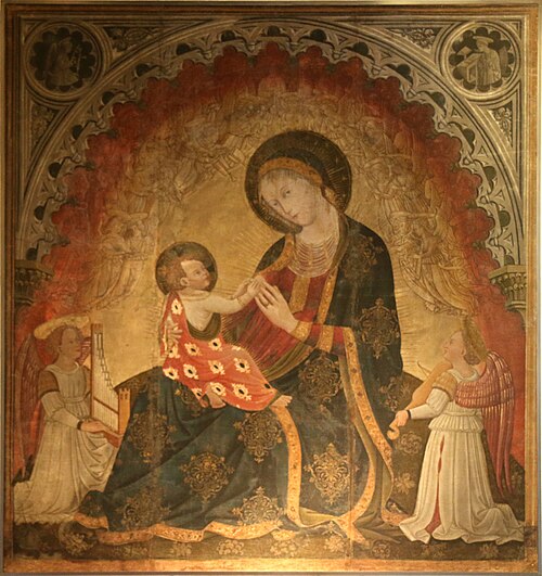 La Vierge d'Humilité entourée d'anges musiciens, 1449, 