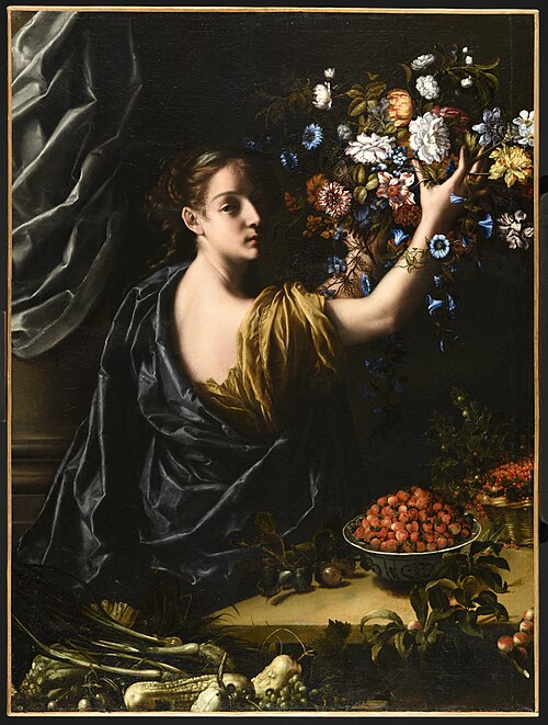 Jeune femme arrangeant des fleurs, 1650, 