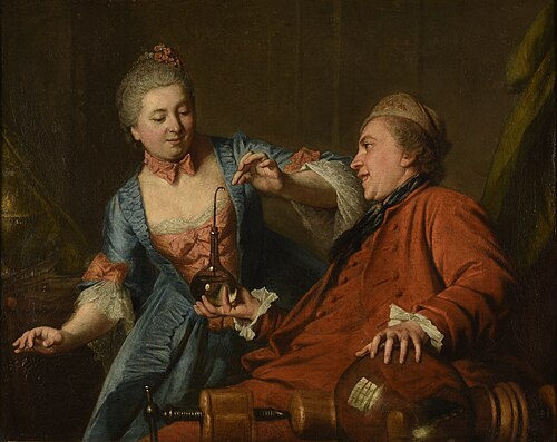 Nicolas Bergeat et Madame de Maisoncelles se livrant à une expérience de physique, 1760, 