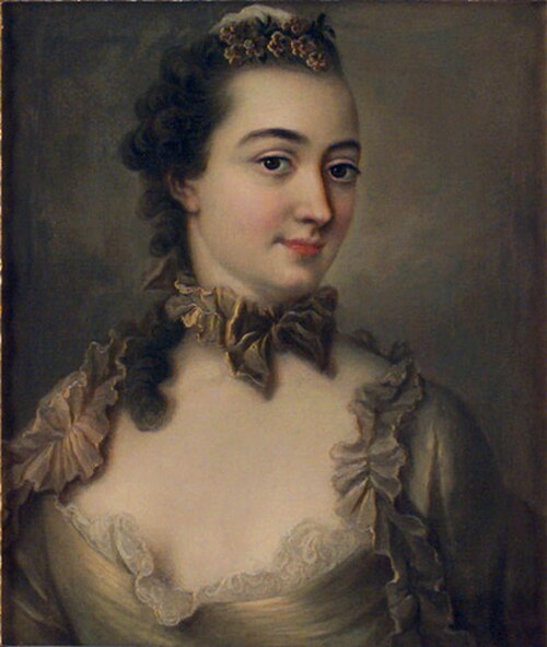 Porträtt av okänd dam, möjligen madame de Pompadour, 1721-1764., 1750, 