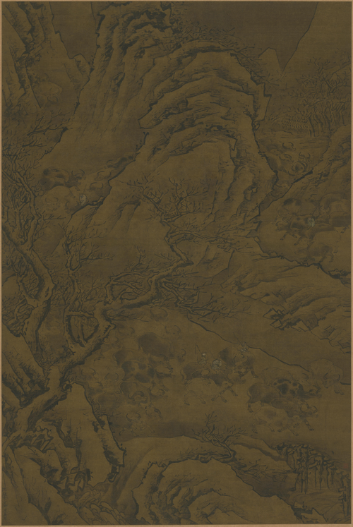 李真群牛图轴, , 