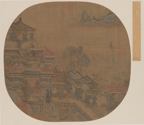 宋人江山殿阁图页, , 