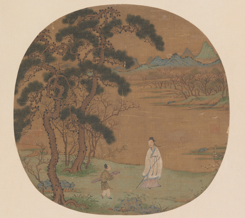 松阴策杖图, , 