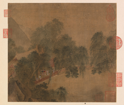 宋人杨柳溪堂图页, , 