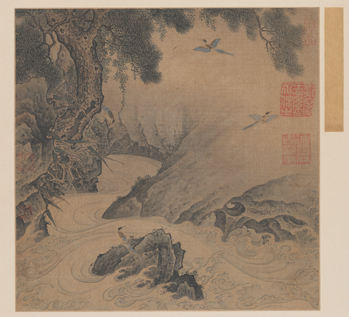 松涧山禽图页, , 