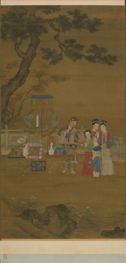夏景货郎图轴, , 
