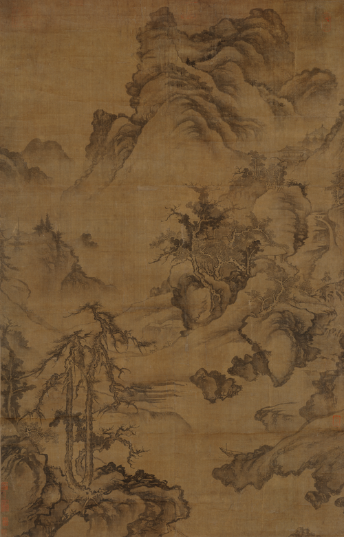 元人仿郭熙山水轴, , 