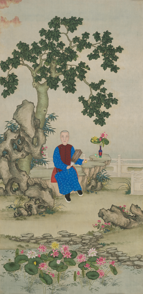 清人画奕詝便装行乐图轴, , 