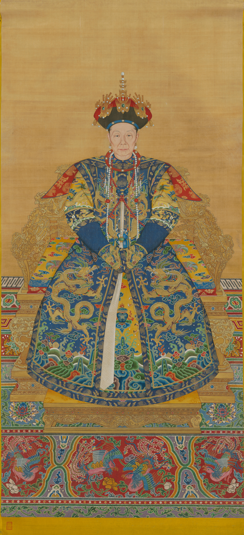 清人画孝圣宪皇后朝服像轴, , 