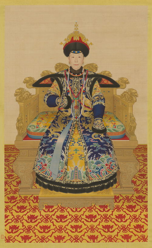 清人画孝圣宪皇后朝服像轴, , 
